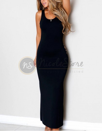 Rochie Lunga cu Spatele Decupat LC60455B